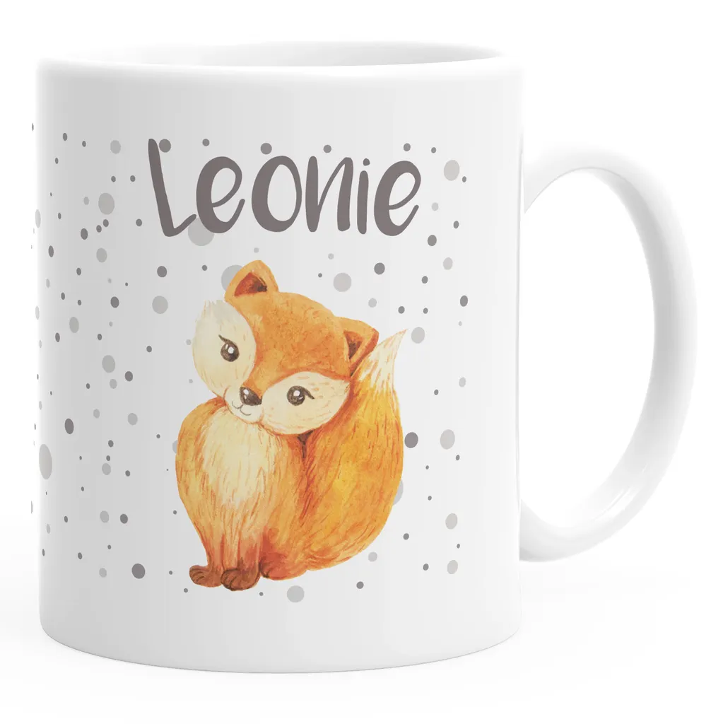 Namenstasse Fuchs Füchsin personalisierte Kaffee-Tasse mit Namen persönliche Geschenke Frauen Mädchen SpecialMe® weiß Keramik-Tasse